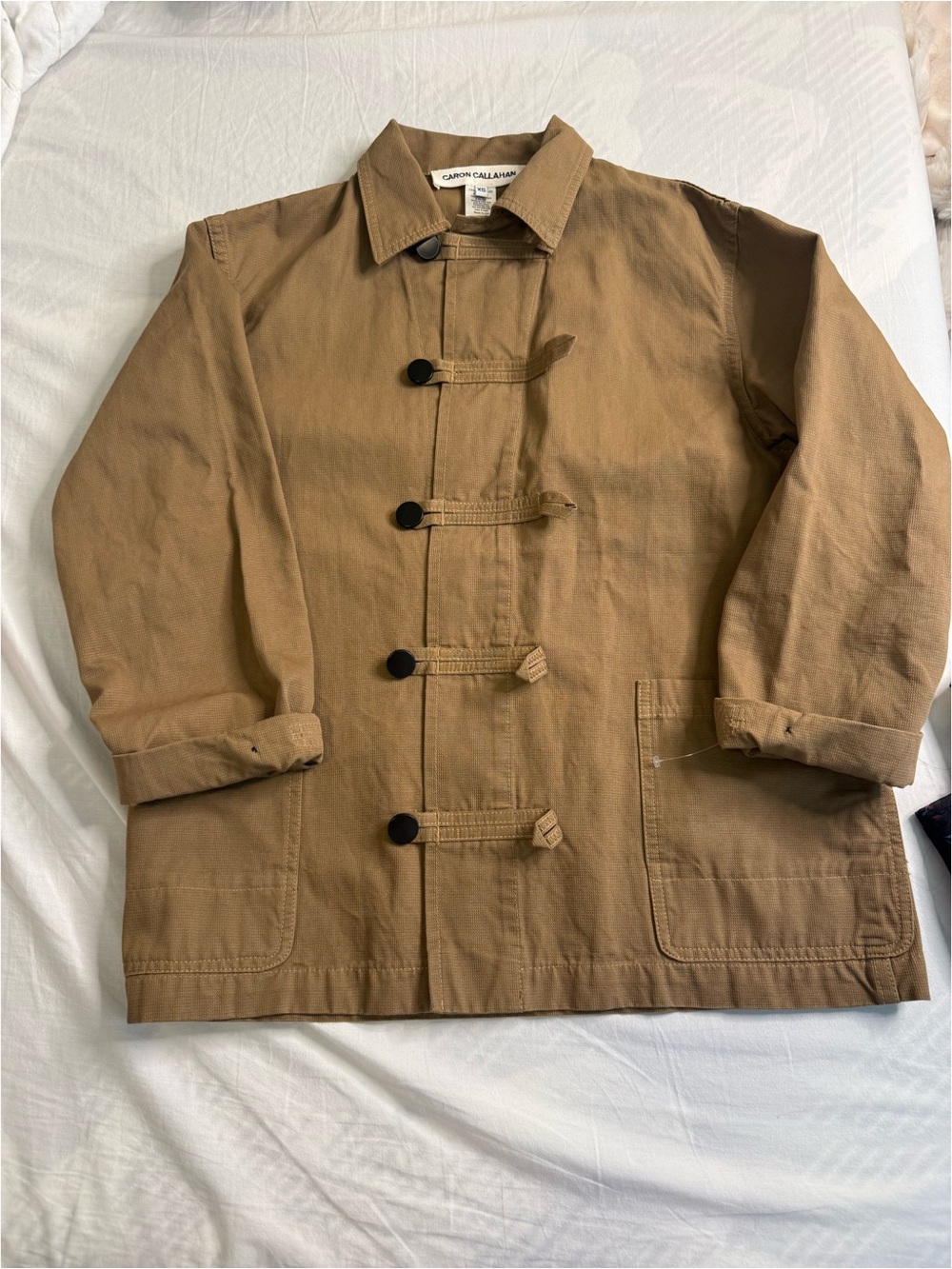 Canvas Work Jacket in Light Brown - Men's Casual Coat